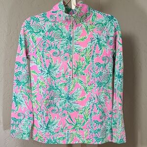 Lilly Pulitzer Skipper Popover Hangin Around Prosecco Pink UPF 50+ XS